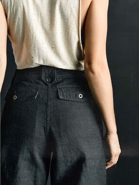 Imogene and Willie Diana High-Waist Black Wide-Leg Trouser Jeans